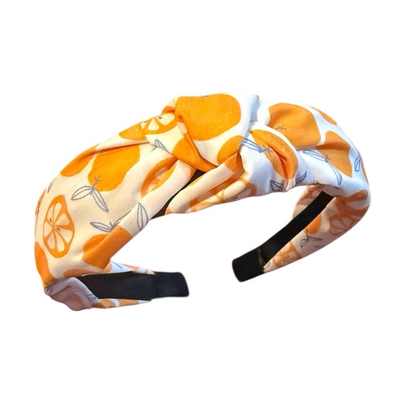 Accessories - Orange Patterned Satin Headband